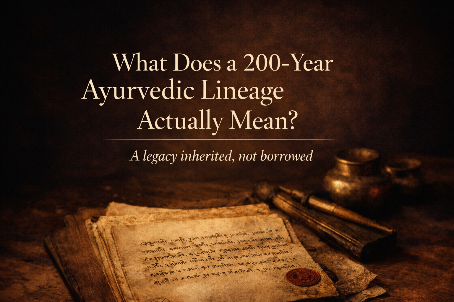 What Does a 200-Year Ayurvedic Lineage Actually Mean — And Why Most Brands Don’t Have One
