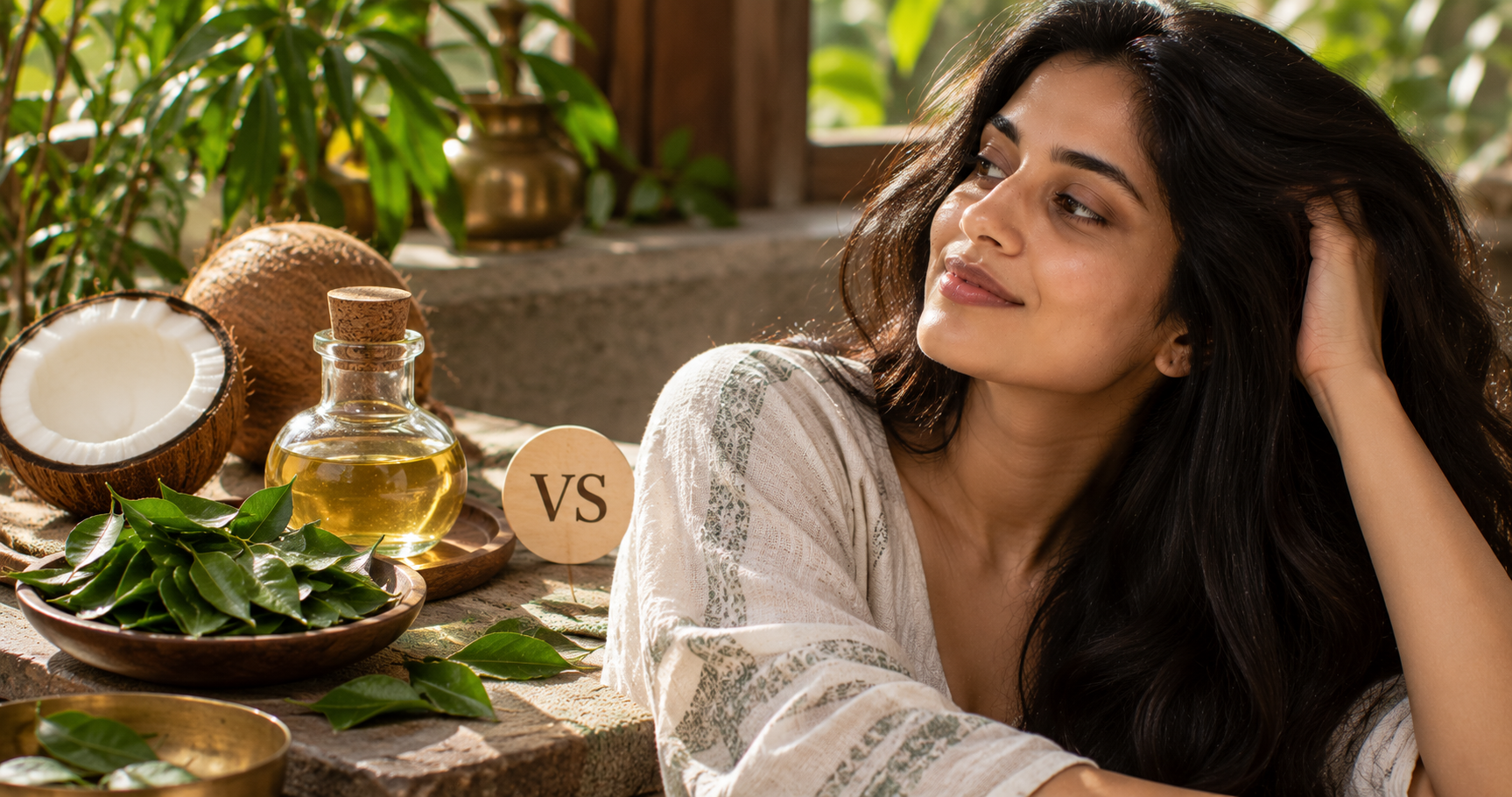 Curry Leaves Coconut Oil vs SADHEV Anti-Hair Fall Oil