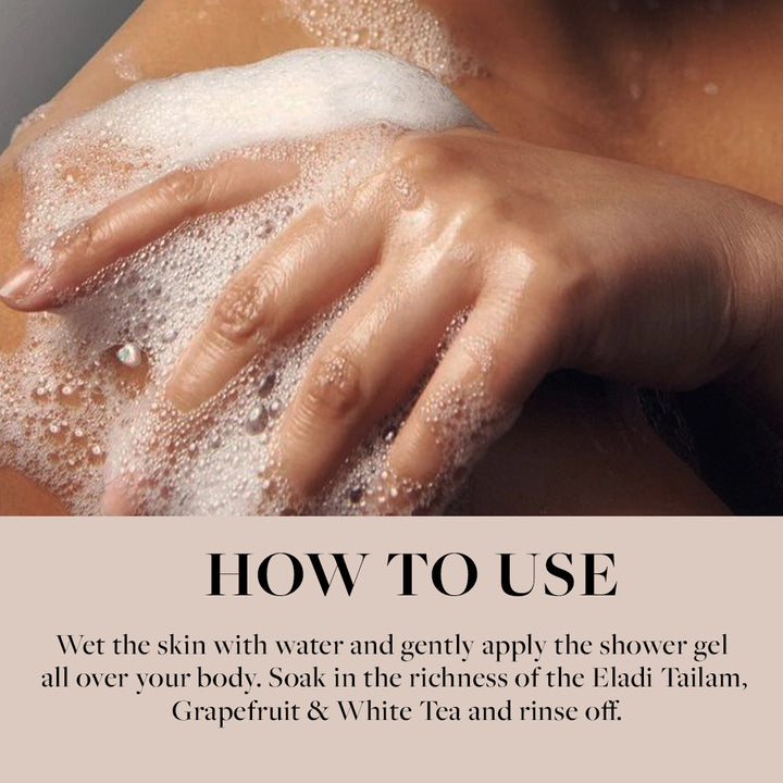 Ayurvedic Shower Gel Deep Cleansing - Eladi Tailam, Grapefruit & White Tea