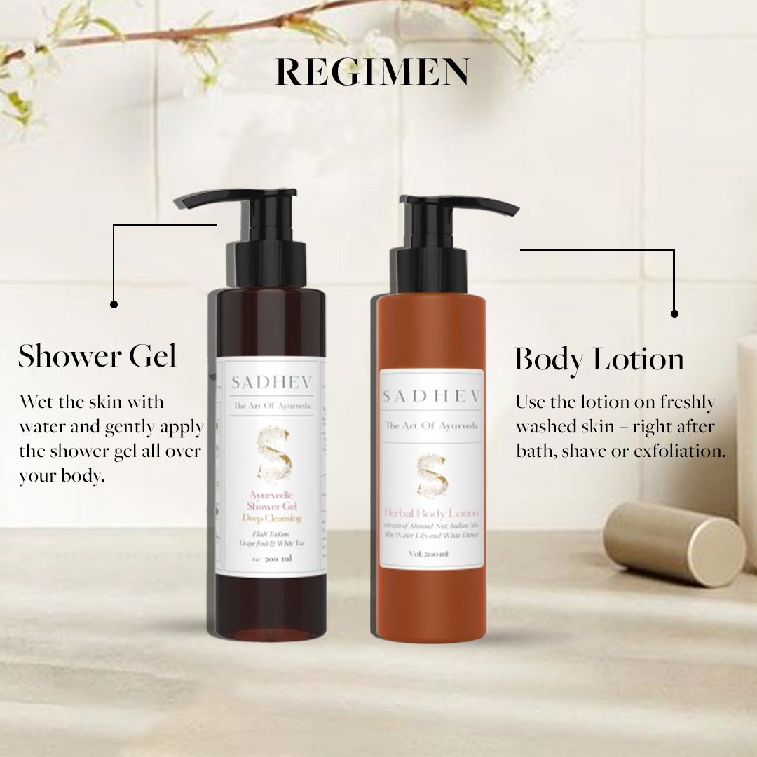 Ayurvedic Shower Gel Deep Cleansing - Eladi Tailam, Grapefruit & White Tea