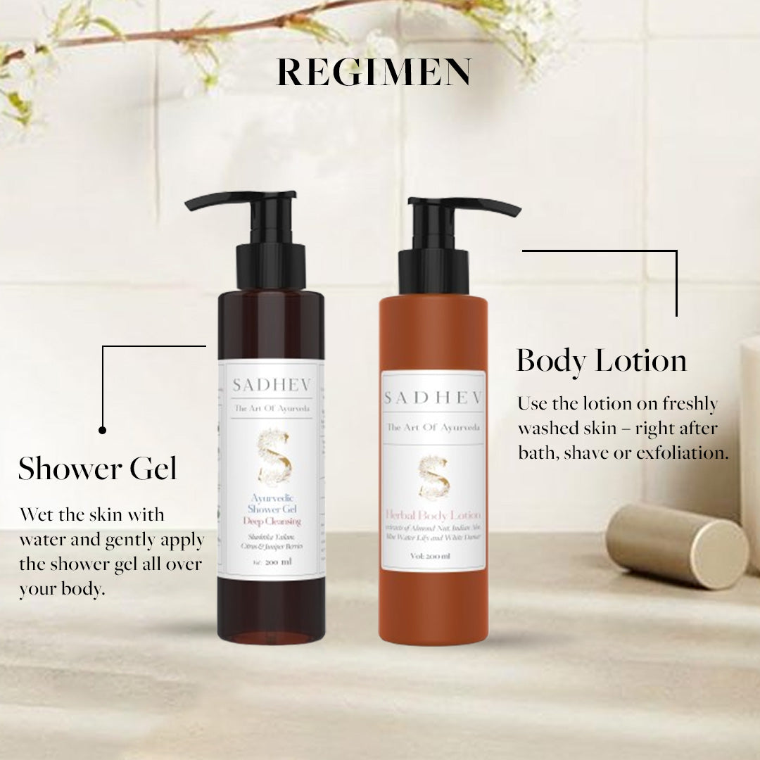 Ayurvedic Shower Gel Deep Cleansing - Shashtika Tailam, Citrus & Juniper Berries