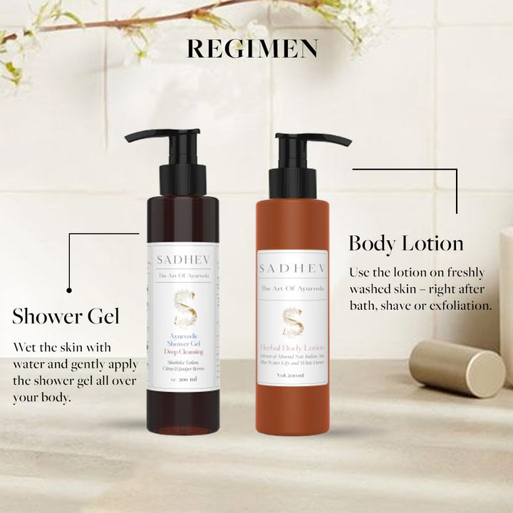 Ayurvedic Shower Gel Deep Cleansing - Shashtika Tailam, Citrus & Juniper Berries