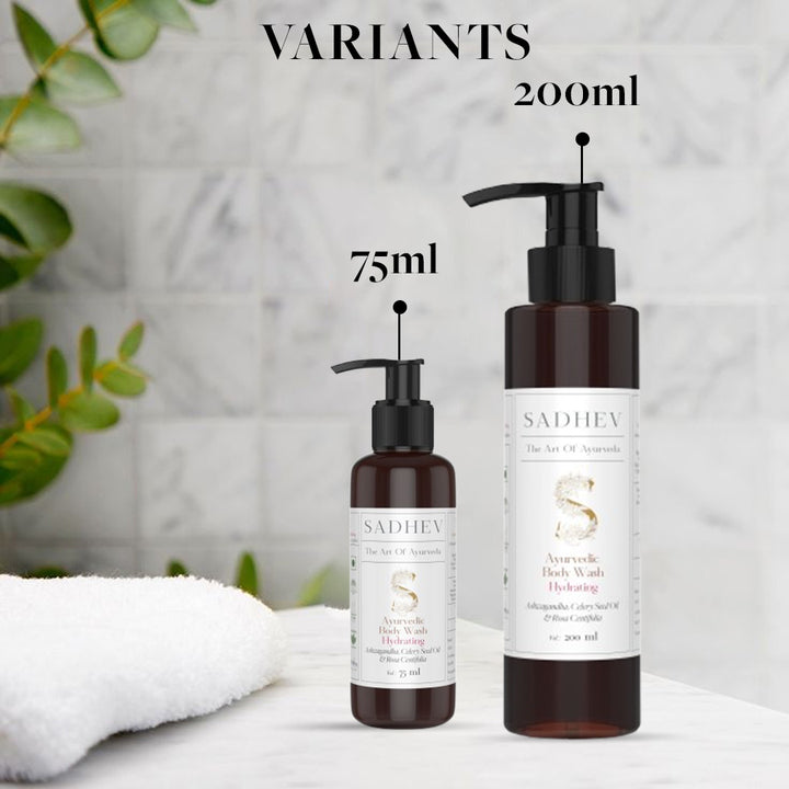 Ayurvedic Body Wash Hydrating - Ashwagandha, Celery Seed Oil & Rosa Centifolia
