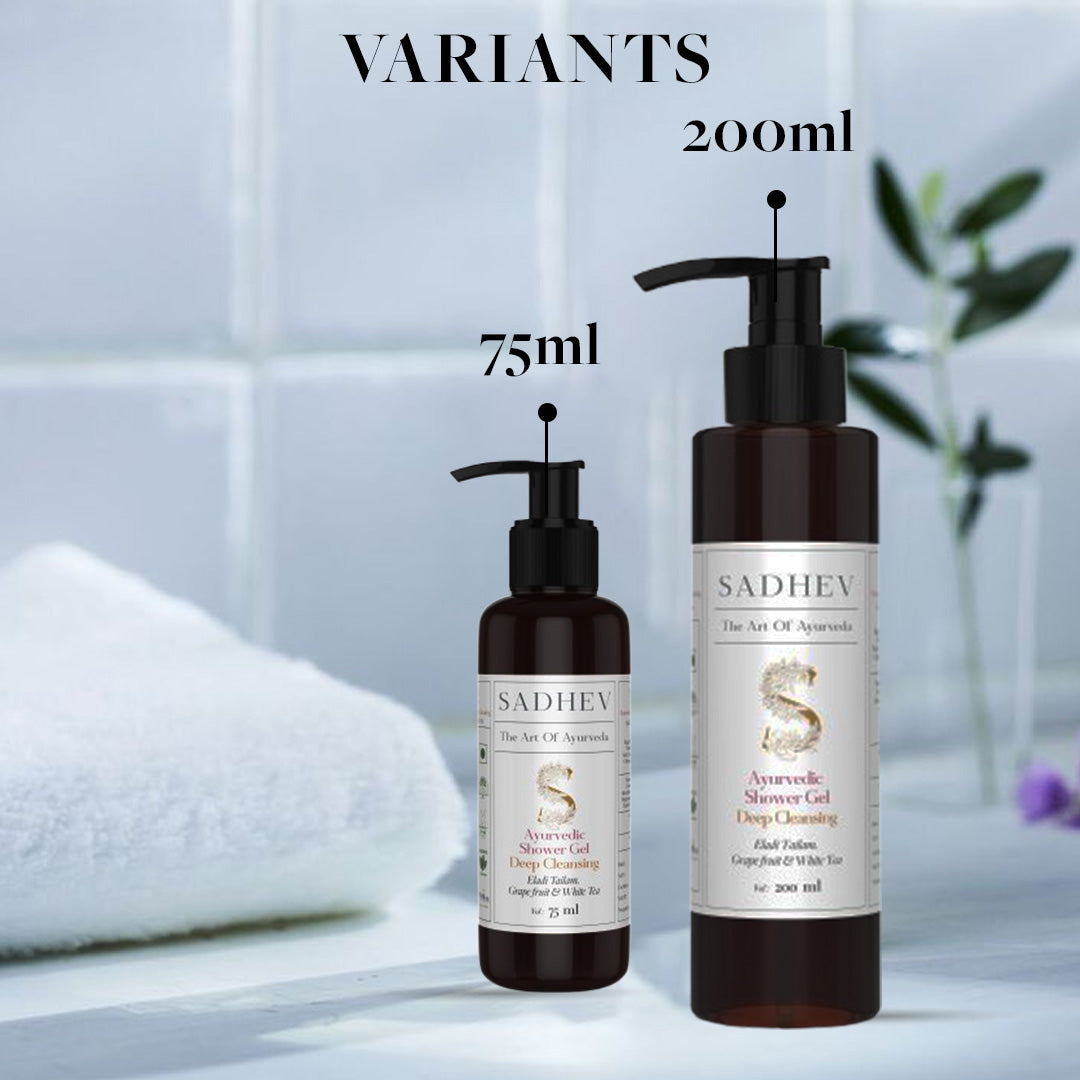Ayurvedic Shower Gel Deep Cleansing - Eladi Tailam, Grapefruit & White Tea