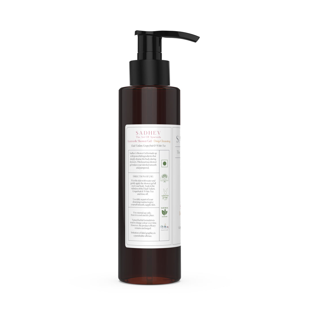 Ayurvedic Shower Gel Deep Cleansing - Eladi Tailam, Grapefruit & White Tea