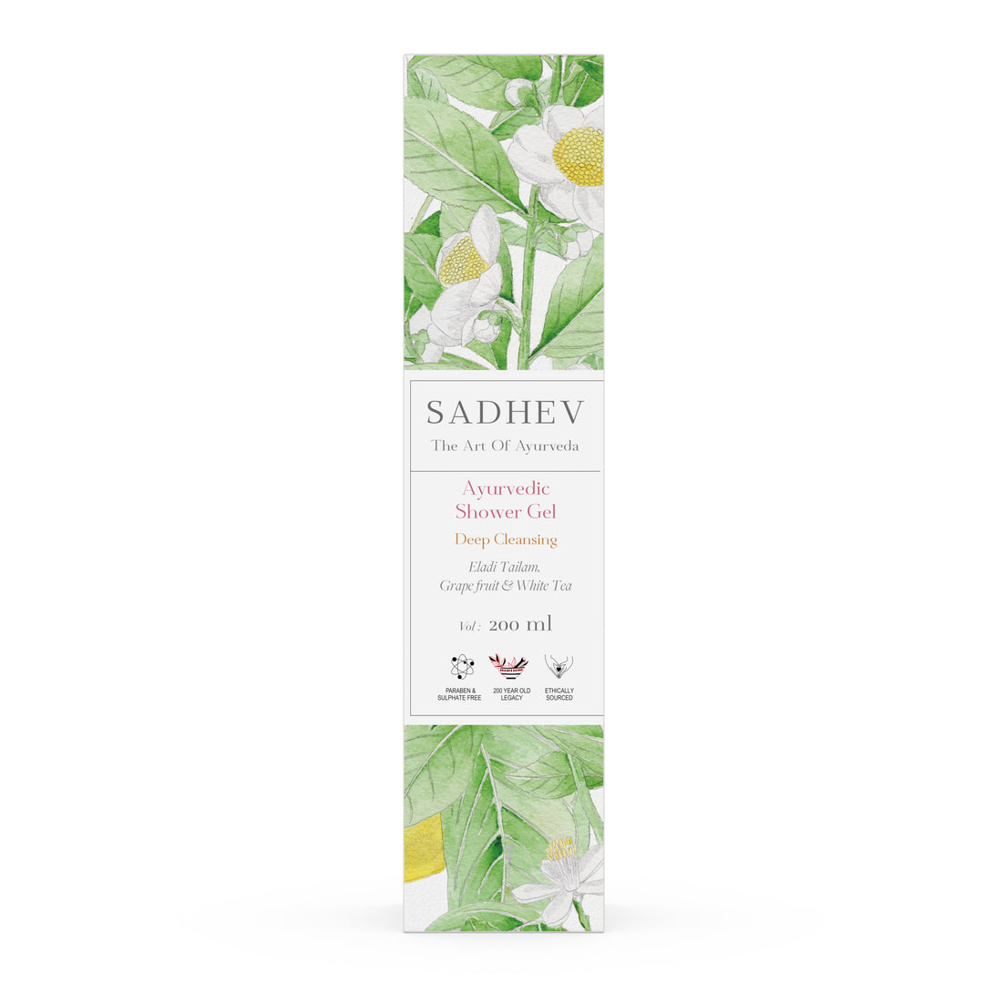 Ayurvedic Shower Gel Deep Cleansing - Eladi Tailam, Grapefruit & White Tea