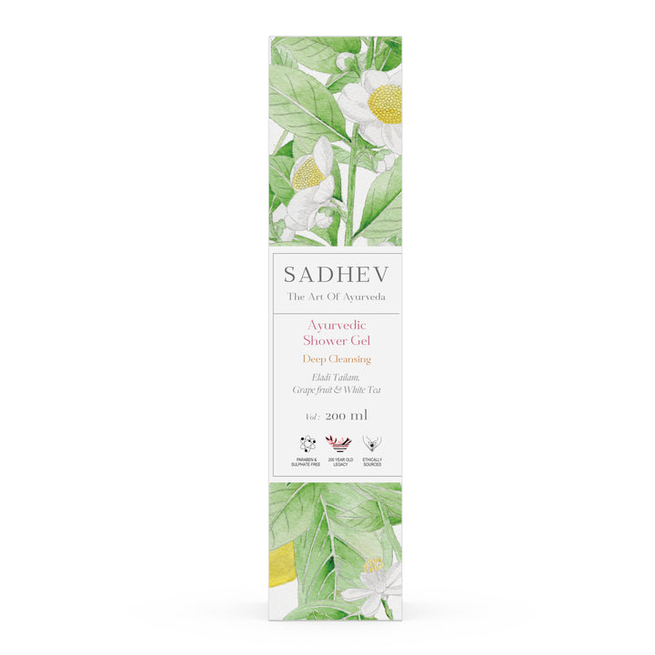 Ayurvedic Shower Gel Deep Cleansing - Eladi Tailam, Grapefruit & White Tea