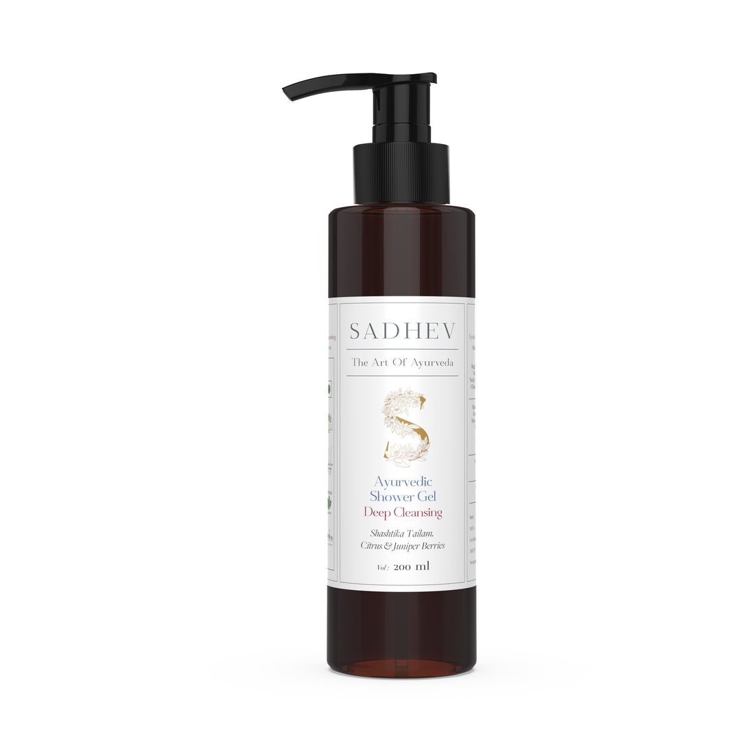 Ayurvedic Shower Gel Deep Cleansing - Shashtika Tailam, Citrus & Juniper Berries