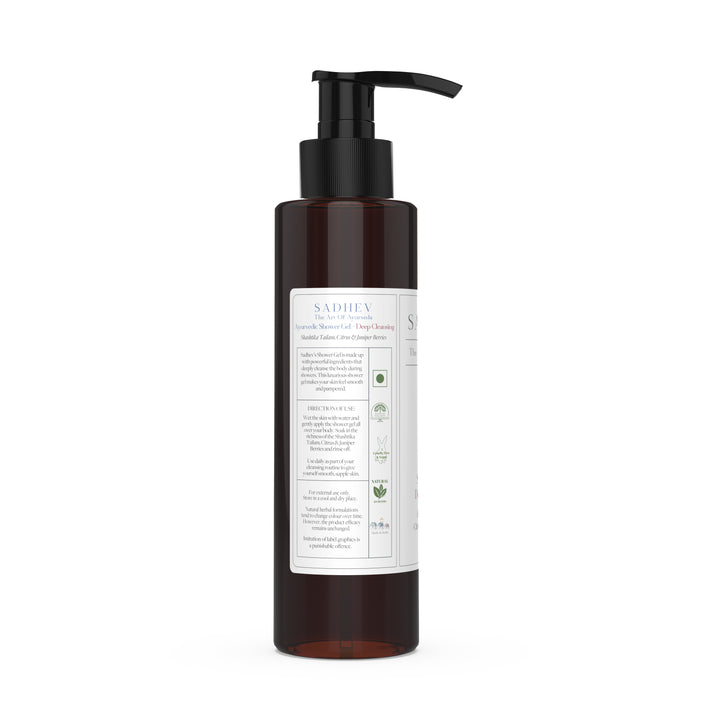 Ayurvedic Shower Gel Deep Cleansing - Shashtika Tailam, Citrus & Juniper Berries