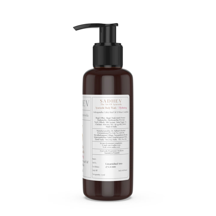 Ayurvedic Body Wash Hydrating - Ashwagandha, Celery Seed Oil & Rosa Centifolia