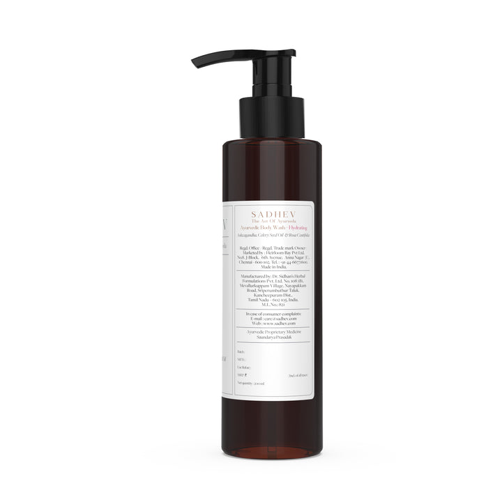 Ayurvedic Body Wash Hydrating - Ashwagandha, Celery Seed Oil & Rosa Centifolia