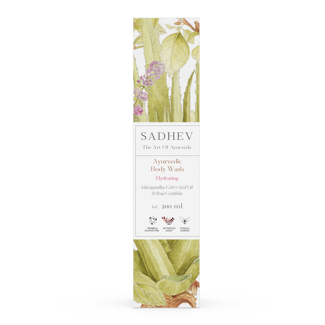 Ayurvedic Body Wash Hydrating - Ashwagandha, Celery Seed Oil & Rosa Centifolia