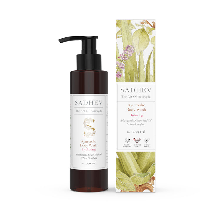 Ayurvedic Body Wash Hydrating - Ashwagandha, Celery Seed Oil & Rosa Centifolia