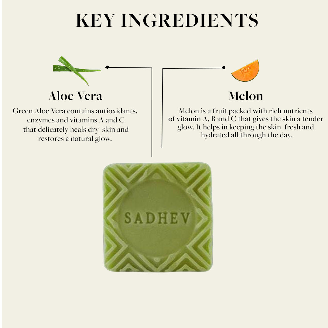Melon & Aloe Vera Bathing Bar - 125gms
