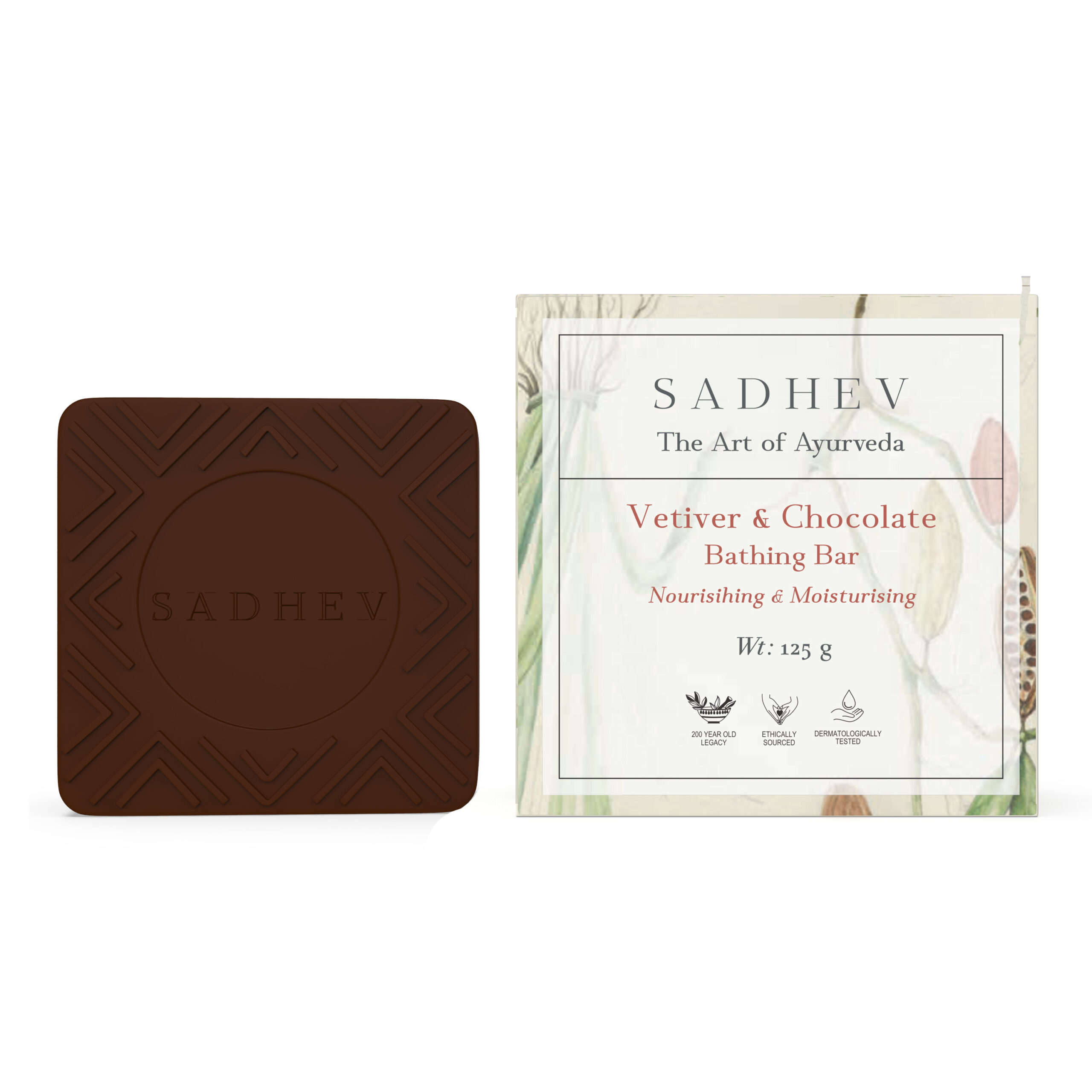 Buy Natural Vetiver & Chocolate Bathing Bar Online | Sadhev